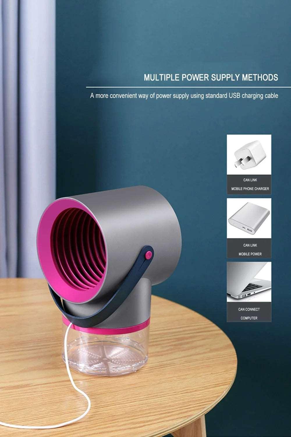 LED lamp attracts & traps mosquitos with light. Kills them safely, zap-free. Safe for homes & bedrooms.