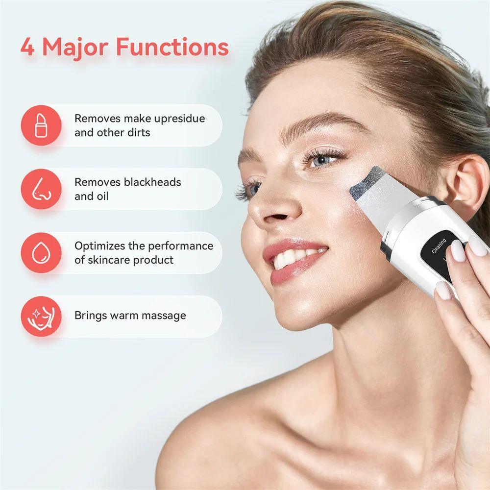 Ultrasonic Facial Skin Scrubber – Deep Cleanse & Glowing Skin in Minutes!