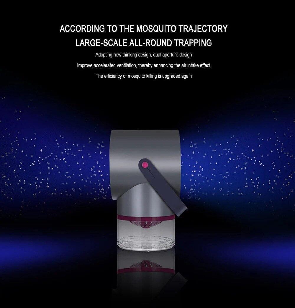 LED lamp attracts & traps mosquitos with light. Kills them safely, zap-free. Safe for homes & bedrooms.