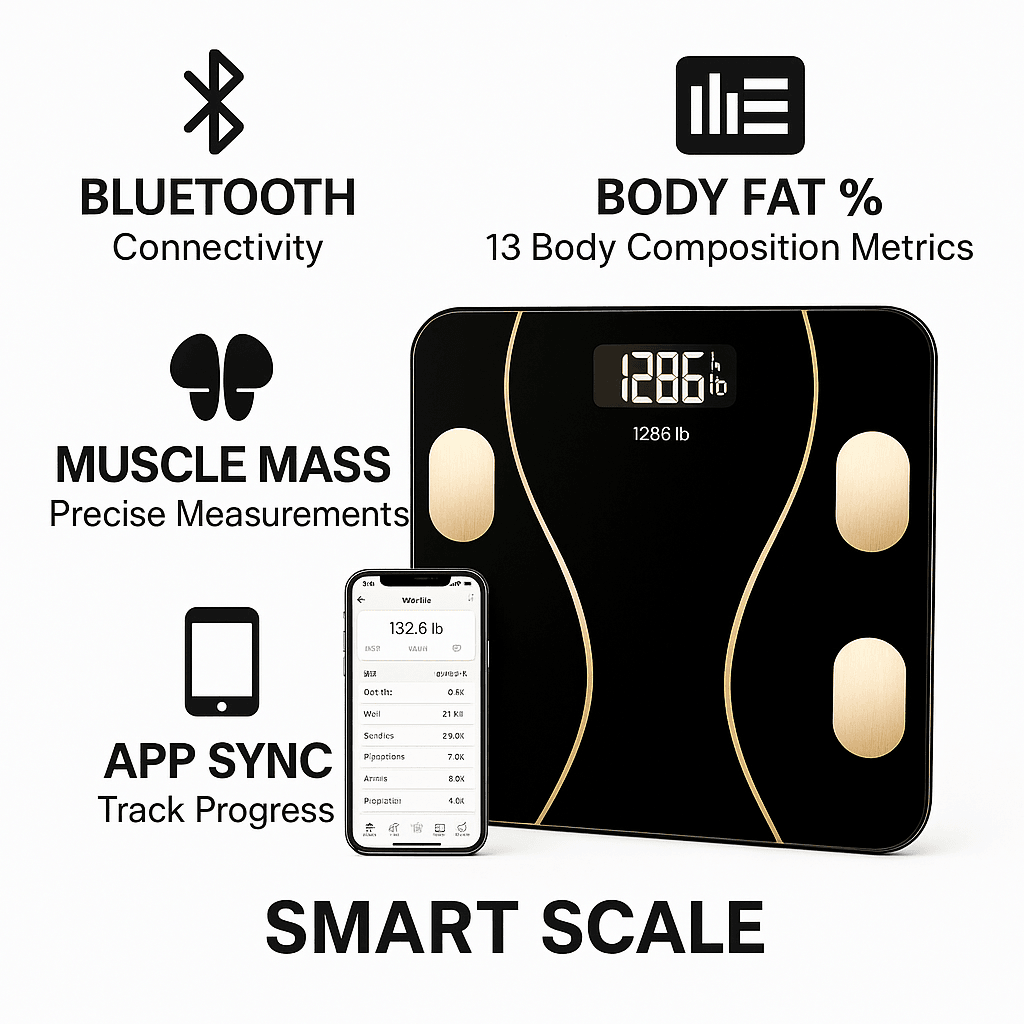 SmartScale™ Measuring 13 Body Metrics – Fitness Tracking Scale