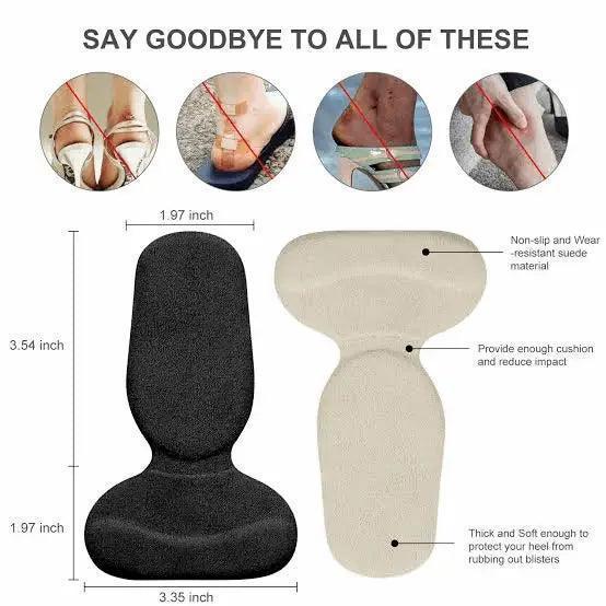 Sticky T-shaped pads for high heels. Stops slipping & adds arch comfort. Fits most shoes.