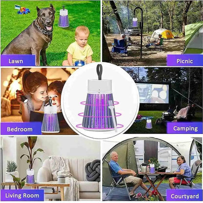 Indoor bug zapper lamp attracts & kills mosquitoes with a light. Plug-in & quiet. 
