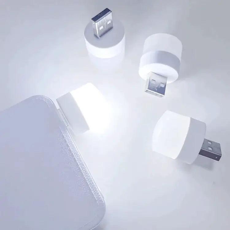 Tiny LED light powered by USB.  Clip it to a laptop, charger or power bank for portable light.