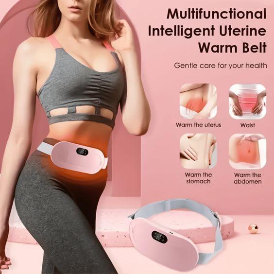  Heating pad belt for cramps (40% off). Reliefs pain & warms stomach during periods. Easy to use, wireless & portable.