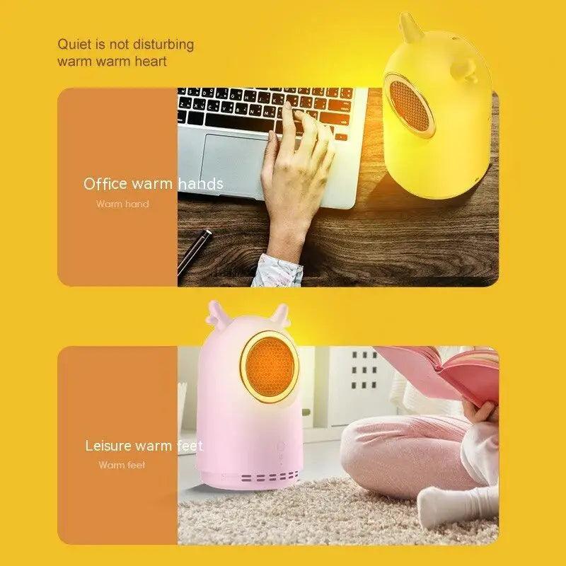 Mini desk heater, 50% off! 500 watts heats small spaces. Perfect for office or home use.