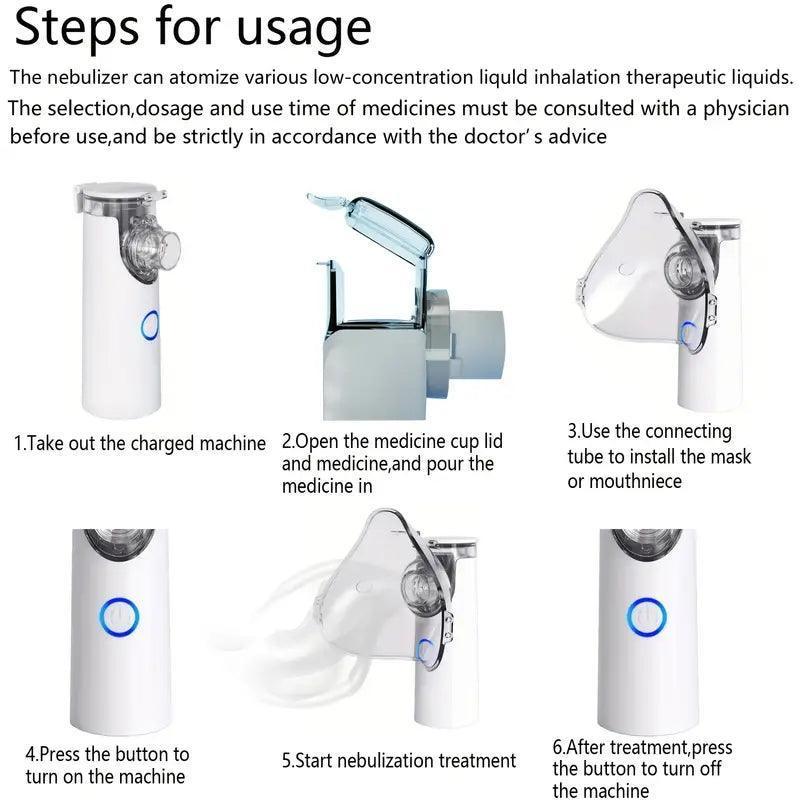 Handheld mist maker for easy breathing treatment. Helps kids & adults with congestion & coughs. Portable for on-the-go relief.