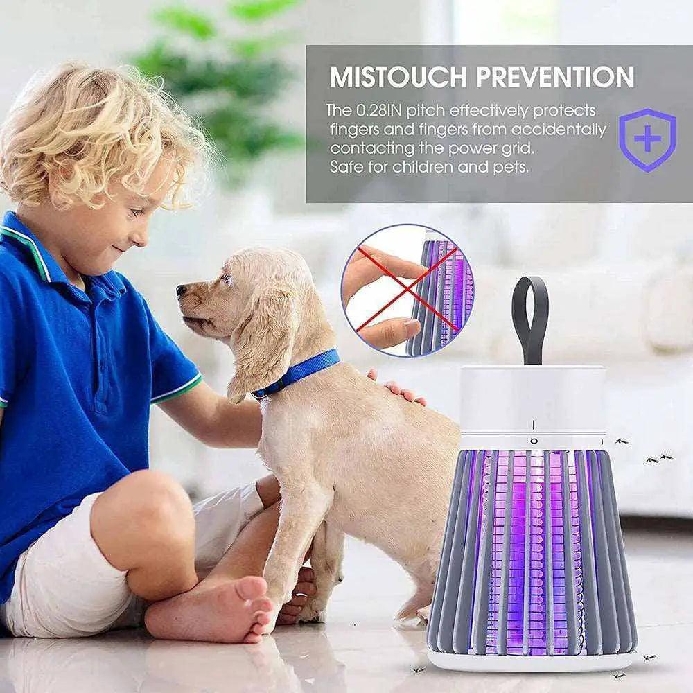 Indoor bug zapper lamp attracts & kills mosquitoes with a light. Plug-in & quiet. 