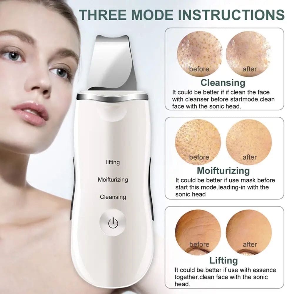 Ultrasonic Facial Skin Scrubber – Deep Cleanse & Glowing Skin in Minutes!