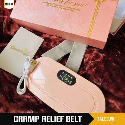 Premium Electric Heating Pad for Cramps, Period Pain & Postpartum Relief – Vibrating Massager Machine for Back, Waist & Abdomen Comfort