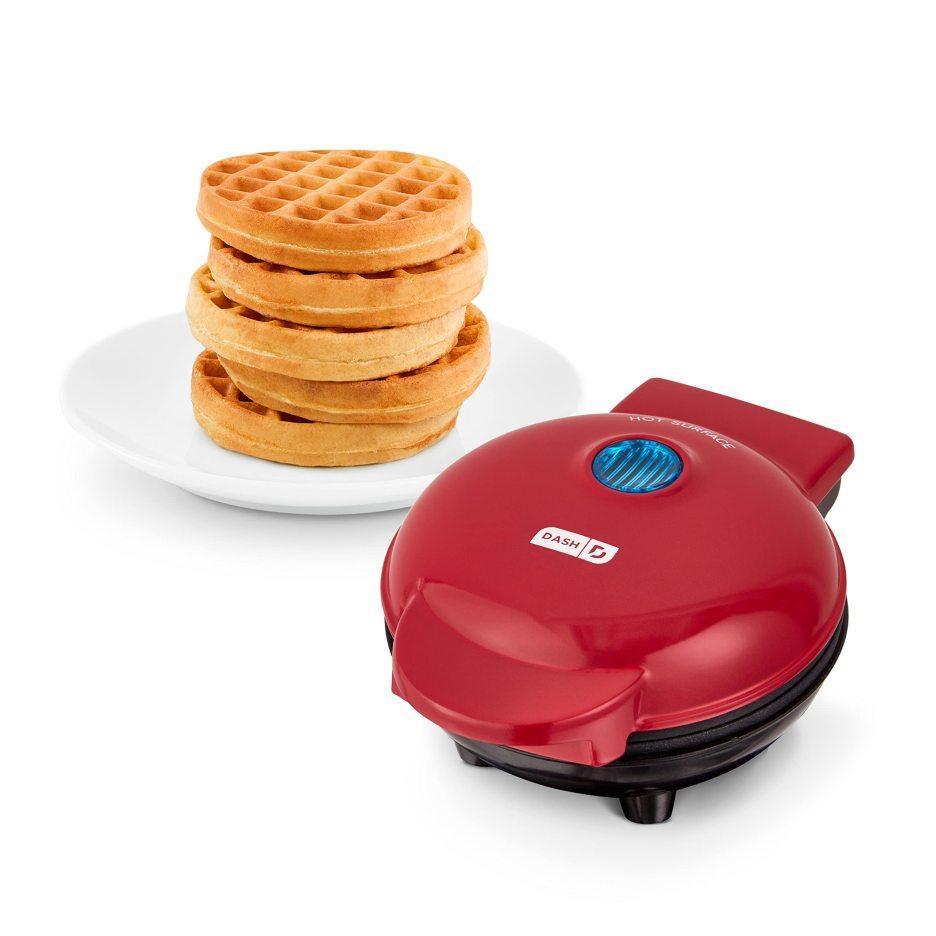 Mini waffle maker - quick & easy delicious waffles. Perfect for breakfast, snacks, or desserts. 