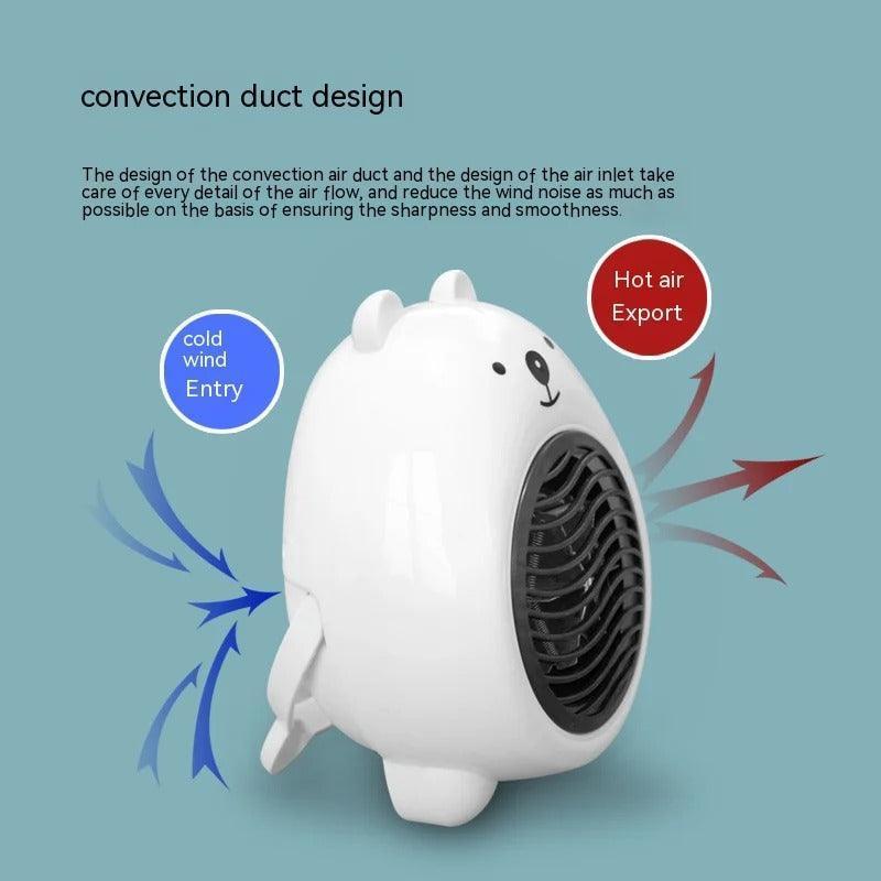 Adorable mini bear portable heater, 400W. Heats up small spaces fast! 50% off today only.