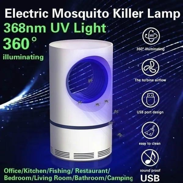 USB-powered lamp kills flies & mosquitos with a zap! Attracts them with light, then kills on contact. Safe & portable.