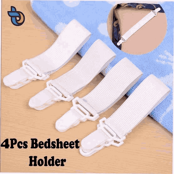 4 clips keep fitted sheet tight on mattress corners, preventing bunching & wrinkles.